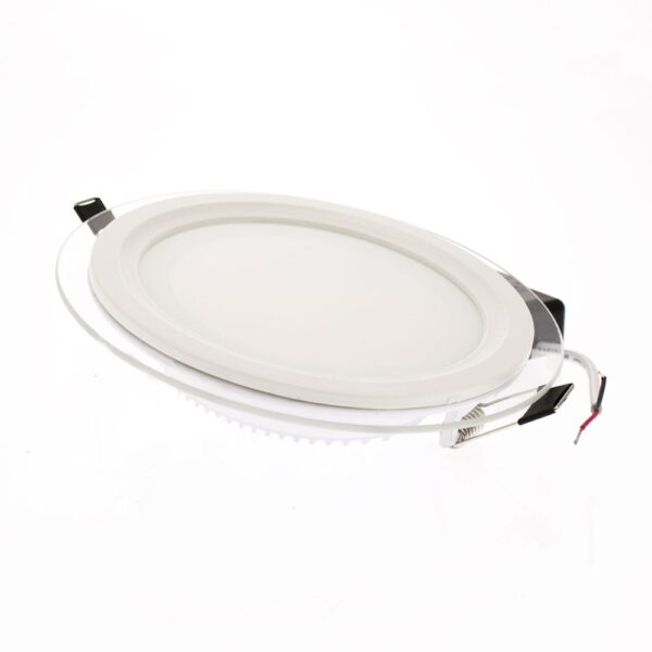Pannello LED tondo incasso con bordo in vetro 12W 1200Lm 120° - Universo - immagine 1