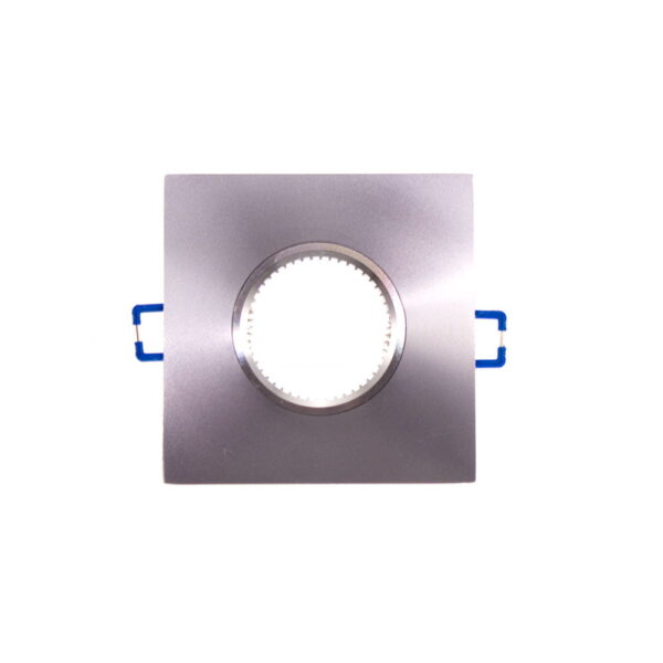 Porta faretto GU10 da incasso quadrato argento 2pz - Universo - immagine 1