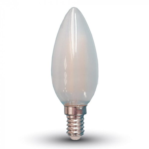 Lampadina LED oliva filamento satinato E14 4W 400lm 300° - V-Tac 4474, 4475, 4476 - immagine 1