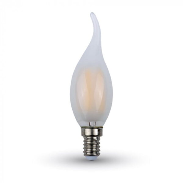 Lampadina LED fiamma filamento satinato E14 4W 400lm 300° - V-Tac 4477, 4478, 4479 - immagine 1