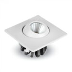 Faretto Spot LED COB da incasso regolabile quadrato 3W 200lm 60°- V-Tac 5095, 5096, 5097
