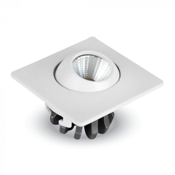 Faretto Spot LED COB da incasso regolabile quadrato 3W 200lm 60°- V-Tac 5095, 5096, 5097 - immagine 1