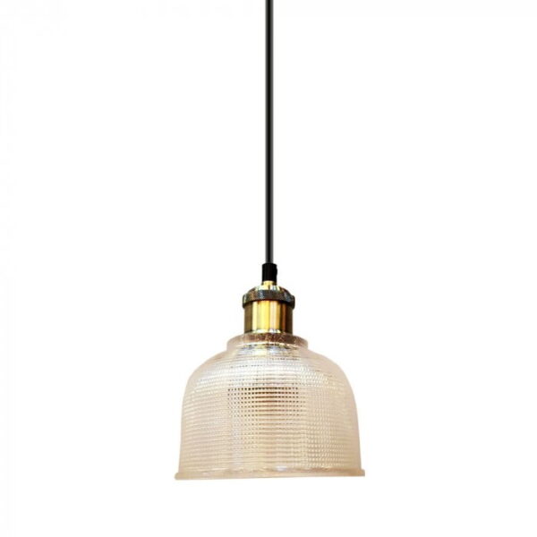 Lampadario vetro trasparente con portalampada 1xE27 V-Tac 3733 - immagine 1