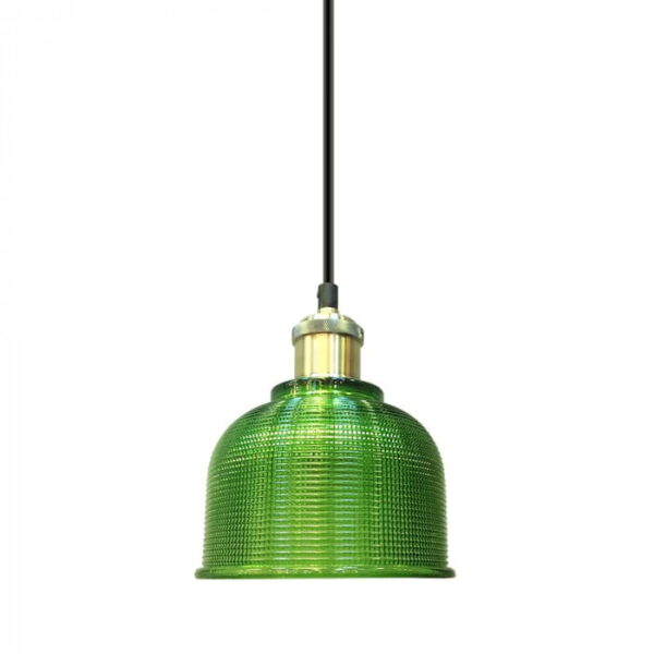 Lampadario vetro verde con portalampada 1xE20 V-Tac 3734 - immagine 1