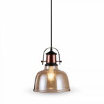 Lampadario vetro trasparente ambrato 1xE27 - V-Tac 3726