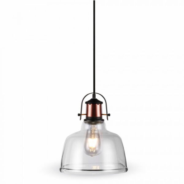 Lampadario vetro trasparente fumè 1xE27 - V-Tac 3727 - immagine 1