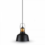 Lampadario paralume in alluminio nero 1xE27 - V-Tac 3728
