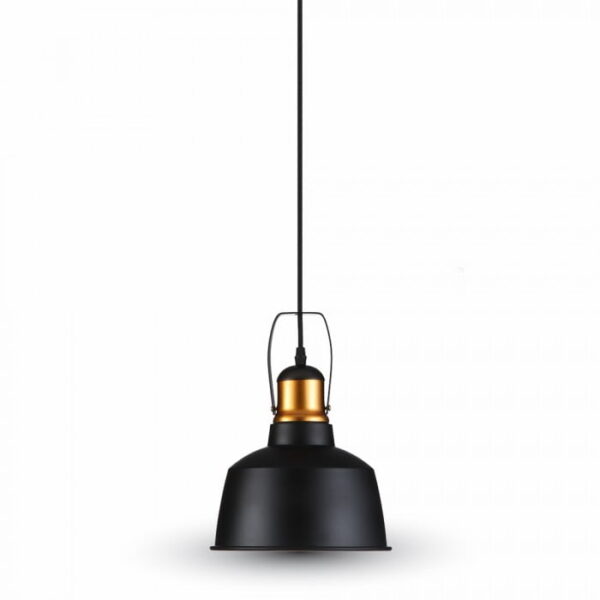 Lampadario paralume in alluminio nero 1xE27 - V-Tac 3728 - immagine 1