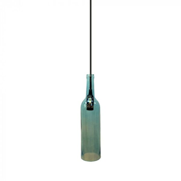 image_18293 Lampadario a sospensione bottiglia blu con portalampada 1xE14 - V-Tac 3768 - immagine 1