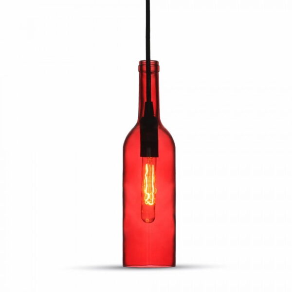 image_18294 Lampadario sospensione bottiglia rossa con portalampada 1xE14 - V-Tac 3769 - immagine 1