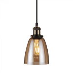 Lampadario a sospensione vetro vintage ambra 1xE27 140mm - V-Tac 3736