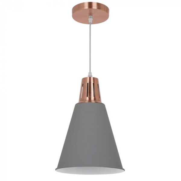 image_18588 Lampadario base in rame copertura di sabbia grigio 1xE27 22cm - V-Tac 3701 - immagine 1