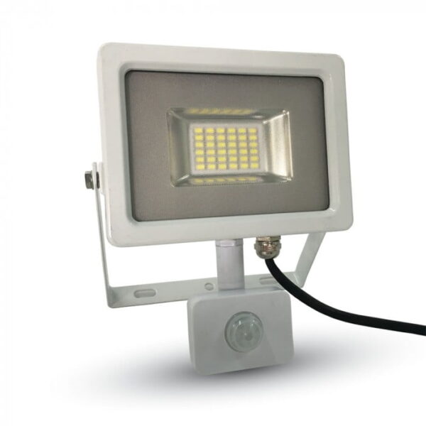 Proiettore LED SMD con sensore di movimento 20W 1600lm 100° IP44 - V-Tac 5756, 5749, 5750 - immagine 1
