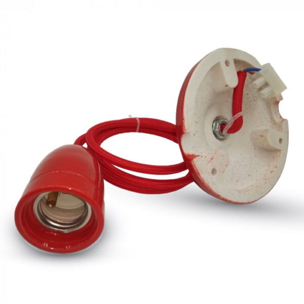 V-Tac 3807 Portalampada ceramica rosso