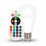 Lampadina LED SMD RGB con telecomando E27 6W 470lm 200° - V-tac 7121, 7150, 7151