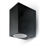 Applique portafaretto per esterno 2xGU10 quadrato 2 vie IP44 corpo nero