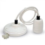 Portalampada ceramica bianco