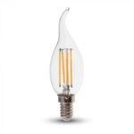 Lampadina LED fiamma filamento E14 4W 400lm 300° - V-Tac 4302, 4429, 4430