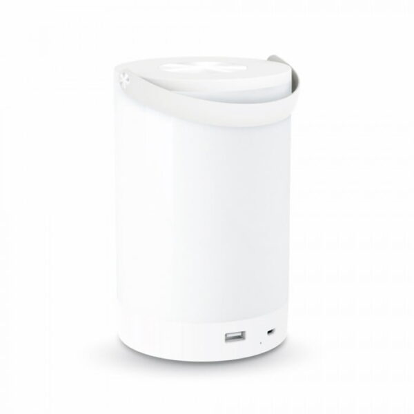 Lampada da tavolo rotonda power bank dimmerabile touch 6W 230lm 360° IP20 - V-Tac 7050 - immagine 1