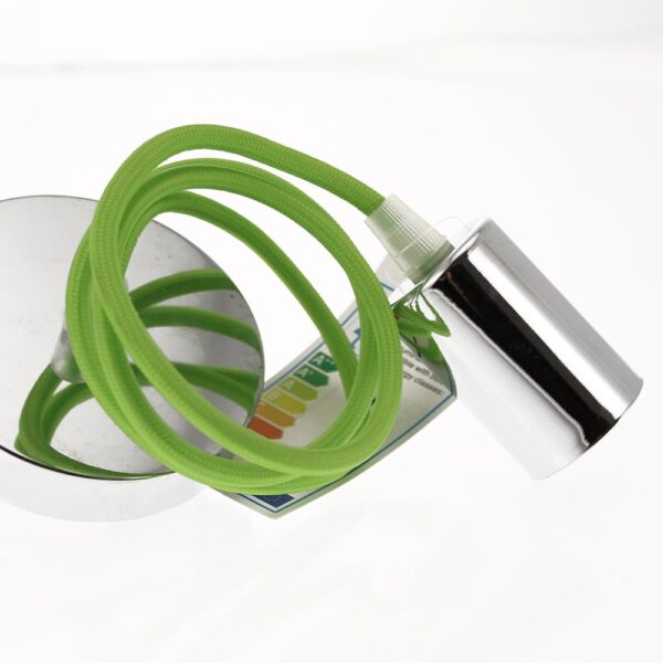 Lampadario stile cromo E27 con portalampada Verde - V-Tac 3785 - immagine 1