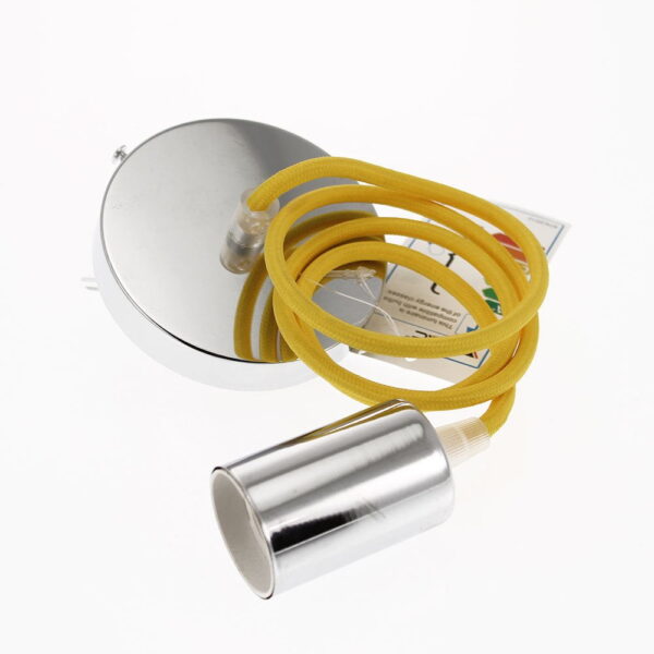 Lampadario stile cromo E27 con portalampada Giallo - V-Tac 3793 - immagine 1
