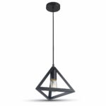 Pendente geometrico triangolare nero 1xE27 - V-Tac 3832