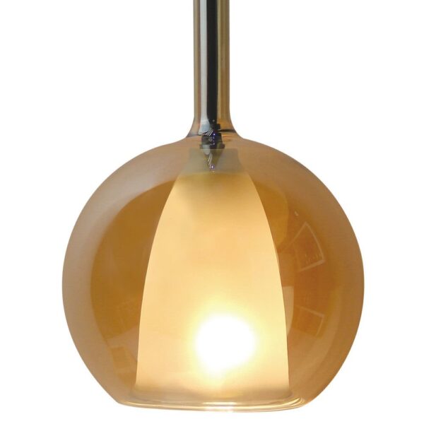 V-Tac 3875 Lampadario pendente doppio vetro ambrato/bianco 1xE27 - V-Tac 3875 - immagine 1