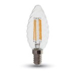 Lampadina LED FILAMENTO candela E14 4W 400lm 300° - V-Tac 4307