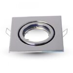 Portafaretto quadrato in alluminio da incasso compatibile con lampade attacco GU10 - V-Tac 3474