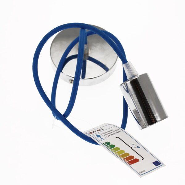 Lampadario stile cromo E27 con portalampada Blu- V-Tac 3783 - immagine 1