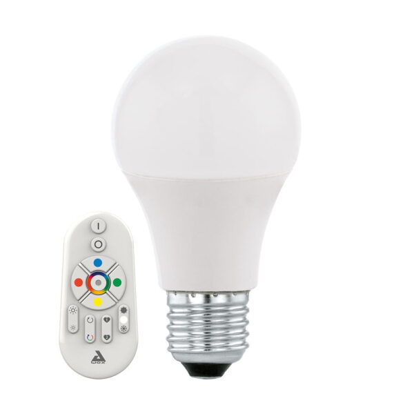 Lampadina Eglo-Connect RGB con telecomando E27 A60 9W 806lm - Eglo 11585 - immagine 1