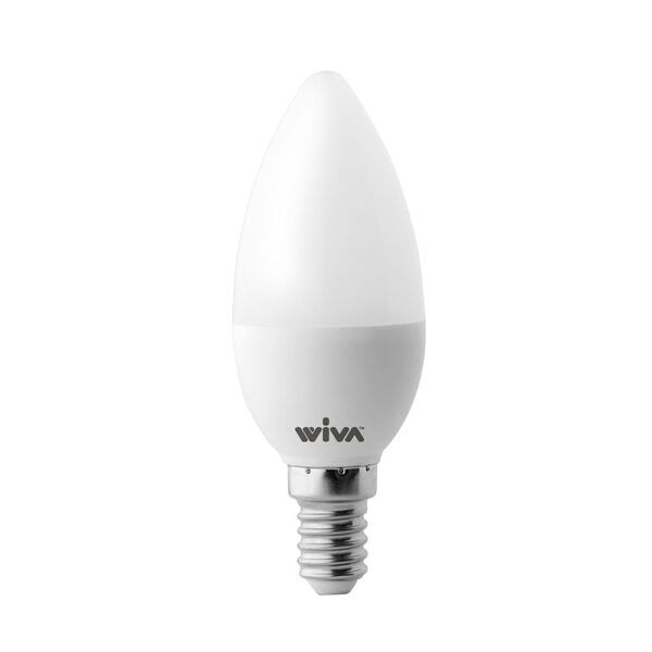 Lampadina LED Candela 6W E14 450lm 250° 3000K - Wiva 12100214 - immagine 1