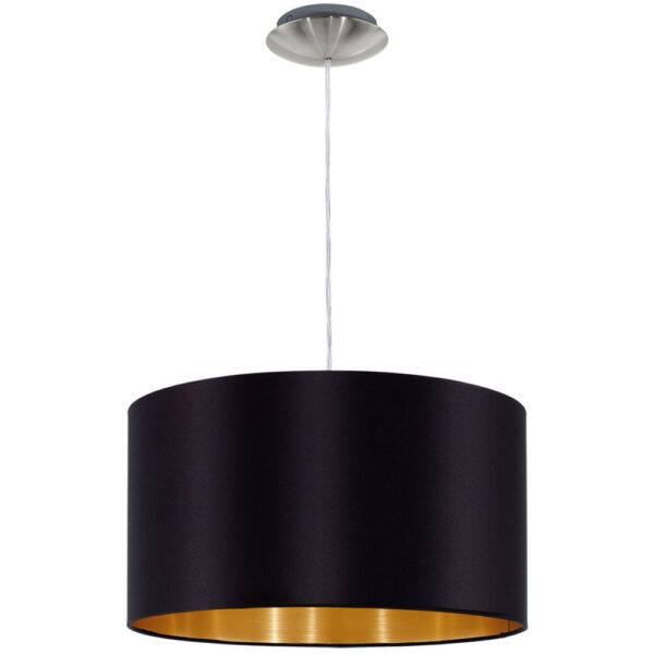 Lampadario a sospensione Maserlo rotonda nero e oro d38cm 1xE27- Eglo 31599 - immagine 1