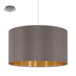 Lampadario a sospensione Eglo MASERLO rotondo tortora e oro d38cm - 1xE27 IP20 - Eglo 31603