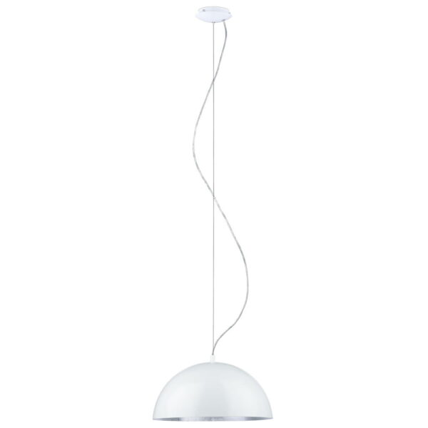 94939 Lampadario a sospensione "Gaetano 1" bianco e argento d380mm 1xE27 IP20 - Eglo 94939 - immagine 1