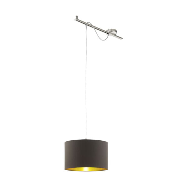96798 Lampada da sospensione "Calcena" con decentratore 1xE27 h1300mm taupe e oro- Eglo 96798 - immagine 1