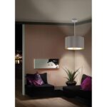 Lampadario a sospensione Eglo MASERLO rotondo tortora e oro d38cm - 1xE27 IP20 - Eglo 31603 - immagine 2