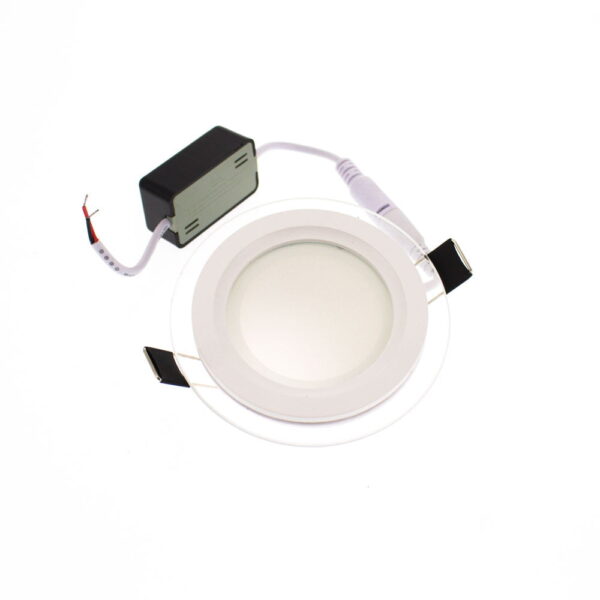 Pannello LED rotondo con bordo in vetro 6W 600Lm 120° - Universo - immagine 1