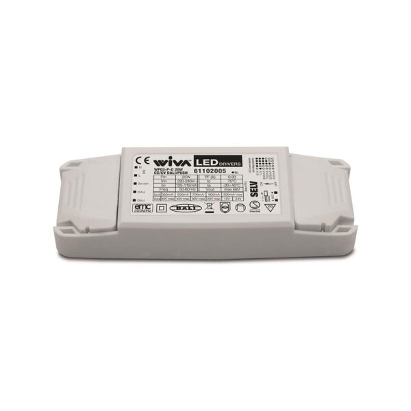 Alimentatore elettronico 20W dimmerabile (push e dali) per LED multicorrente - Wiva 61102005 - immagine 1
