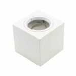 Portafaretto GU10 in gesso superficiale quadrato con anello alluminio corpo bianco - V-Tac 3666