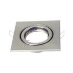 Portafaretto 1xGU10 quadrato direzionabile corpo nickel satinato - V-tac 3473