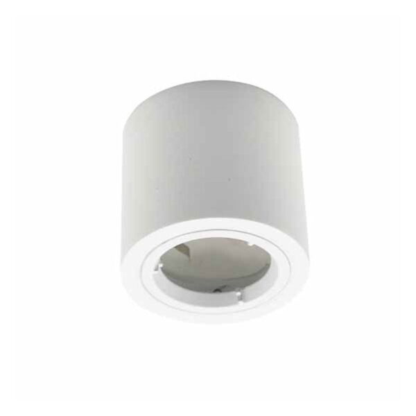 Portafaretto 1xGU10 in gesso superficiale rotondo con anello alluminio corpo bianco - V-Tac 3667 - immagine 1