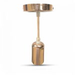 Sospensione con rosone e bicchiere rosa oro 1xE27 diametro 39mm - V-Tac 3777