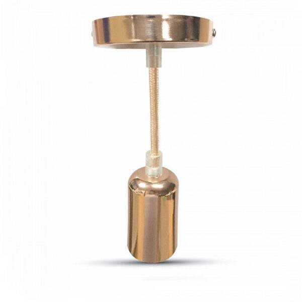 Sospensione con rosone e bicchiere rosa oro 1xE27 diametro 39mm - V-Tac 3777 - immagine 1