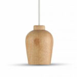 Lampadario in legno cavo bianco 1xE27 diametro 73mm - V-Tac 3720