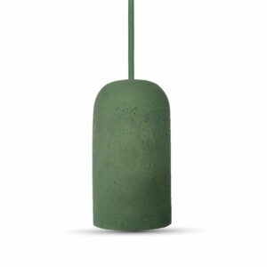 Pendente con portalampada in cemento verde 1xE27 - V-Tac 3742