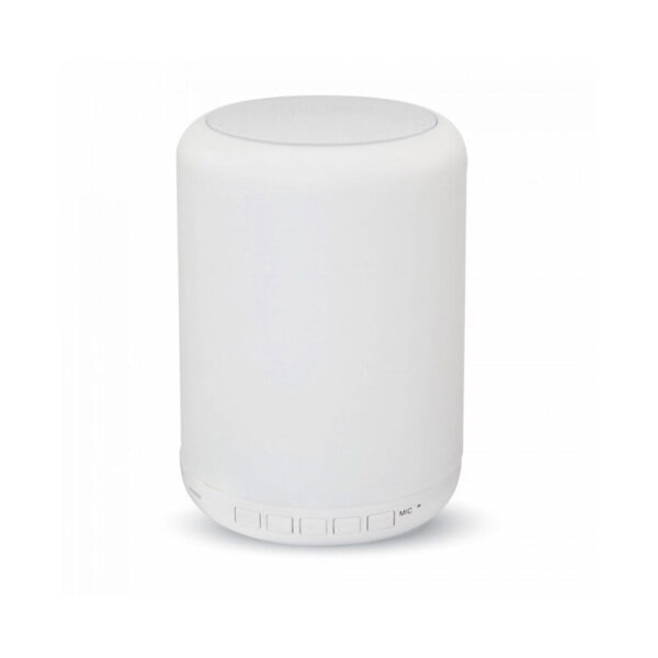 Lampada da tavolo bianca dimmerabile touch, con bluetooth, speaker, 3000K+RGB 3W - V-Tac 8516 - immagine 1