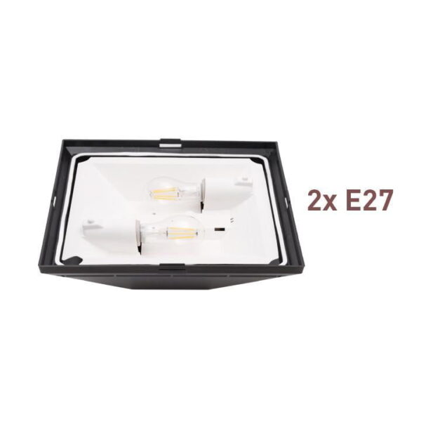 Plafoniera in resina Giuseppe per installazione parete o soffitto con diffusore opale 2xE27 - Fumagalli - immagine 3
