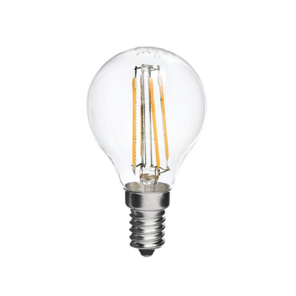 Lampadina sfera LED Filamento 4W E14 230V 480lm 360° LUCE NATURALE 4000K Reer - immagine 1
