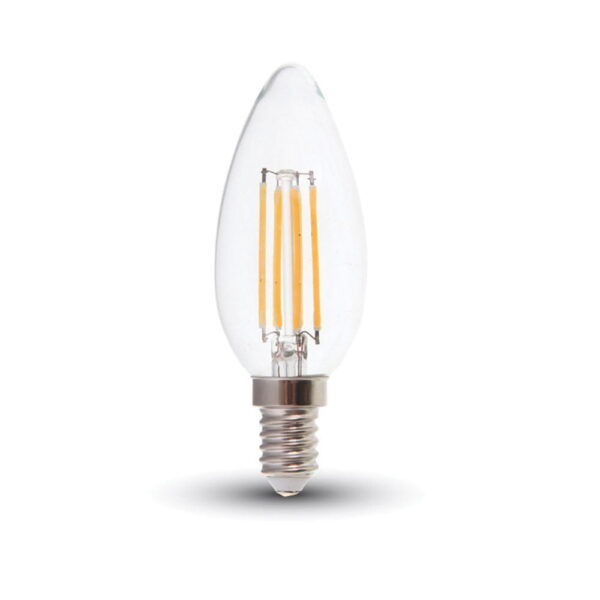 Lampadina LED Filamento E14 6W 600lm 300° LUCE CALDA 3000K - V-Tac - immagine 1